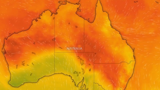 It will be a scorching hot day for residents in Sydney, with potential blackouts in parts of the city. Credit: Windy