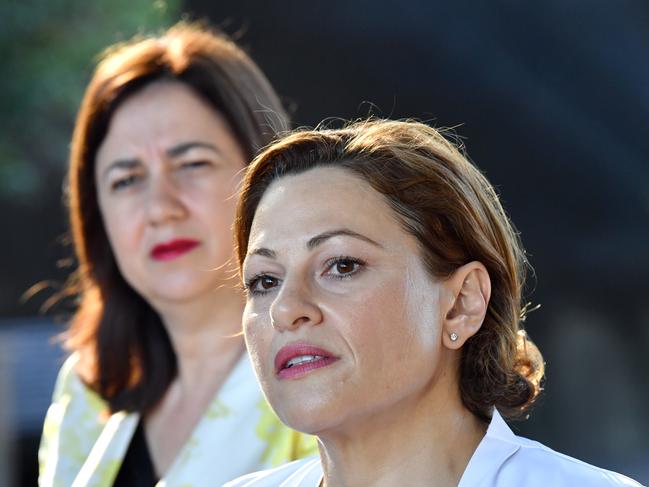 Treasurer Jackie Trad (front) with Premier Annastacia Palaszczuk