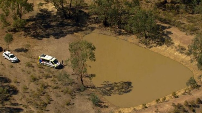 A toddler has drowned in a dam at a property in Whroo on Sunday. Picture: 7NEWS