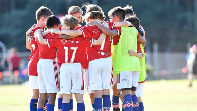 SOCCER: Junior football carnival, Maroochydore. Gold Coast United V Gold Coast Knights, boys. Picture: Patrick Woods.