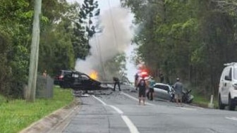 A scene from the immediate aftermath of the fatal crash. Picture: Facebook.