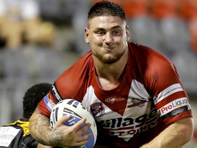 Redcliffe Dolphins Addison Demetriou on debut for the Redcliffe Dolphins in round 2 of the Intrust Super Cup against Sunshine Coast Falcons. Photo: Chris Higgins for Redcliffe Herald