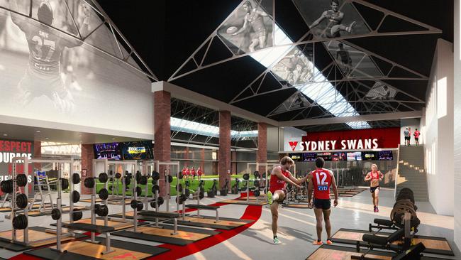 An artists impression of how the new Swans gym will look.