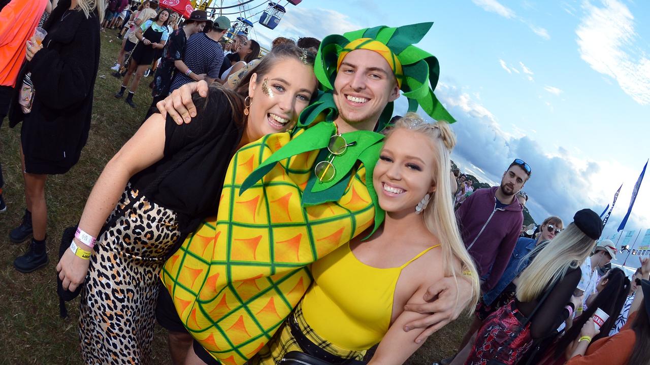 Big Pineapple Music Festival, 2019: Bronte O'Hara, Chloe Williams and Logan McMaley.