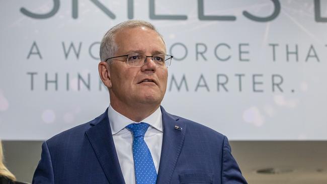 Prime Minister Scott Morrison on the campaign trail on Wednesday.