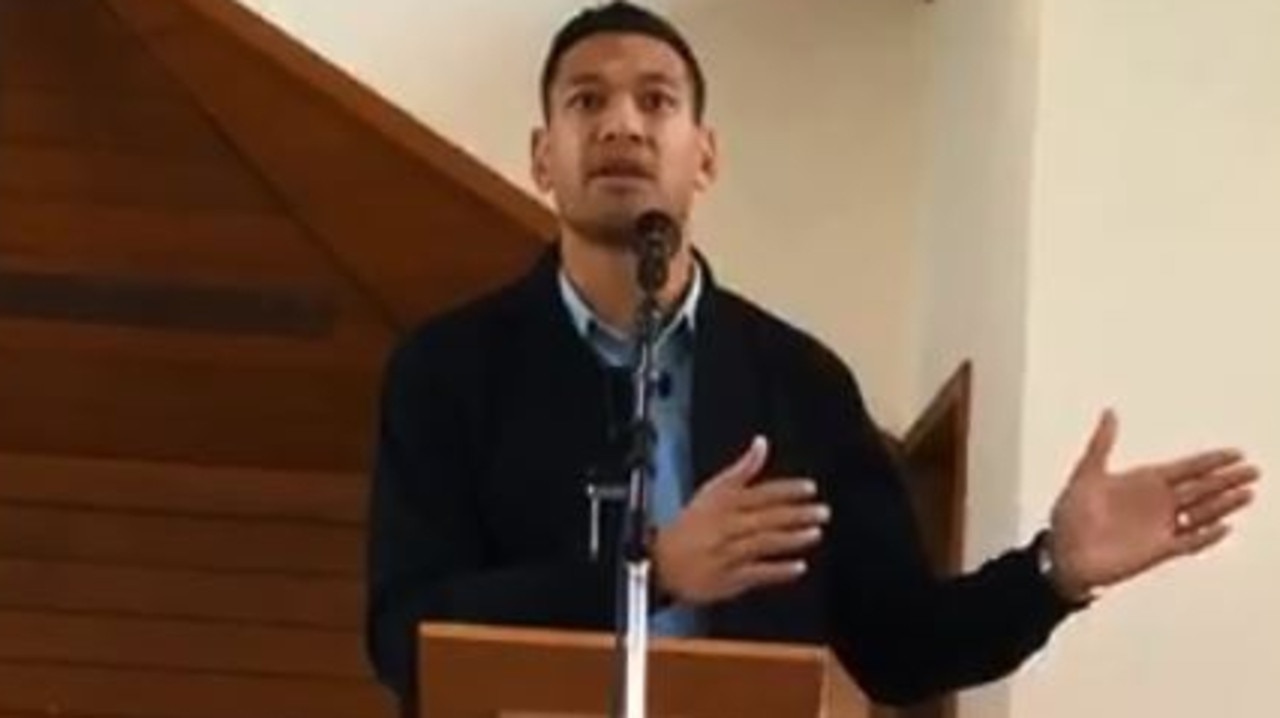 Israel Folau preaching at The Truth of Jesus Christ Church.