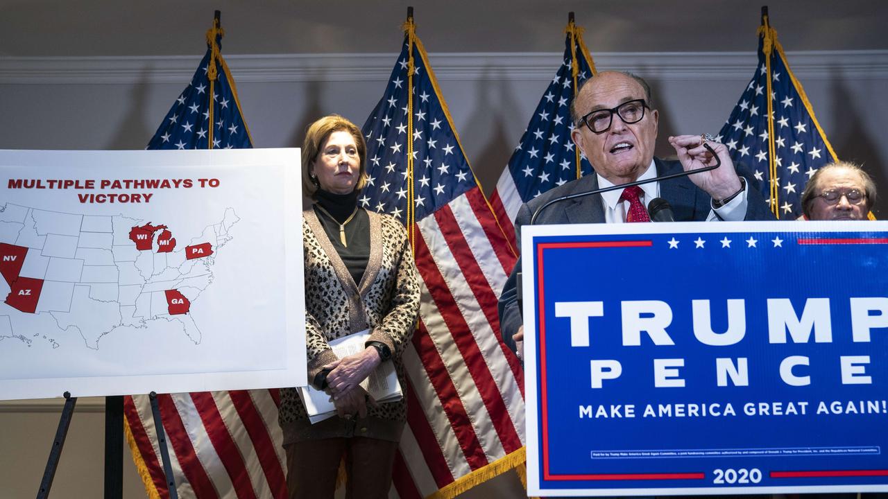 Led by Rudy Giuliani, US President Donald Trump’s legal team could look to Republican states to appoint Electoral College electors, bypassing voters. Picture: Drew Angerer/Getty Images/AFP.