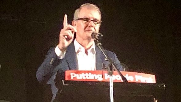 Opposition Leader Michael Daley at the Coogee Bay Hotel for the launch of NSW Labor's live music policy on February 15.