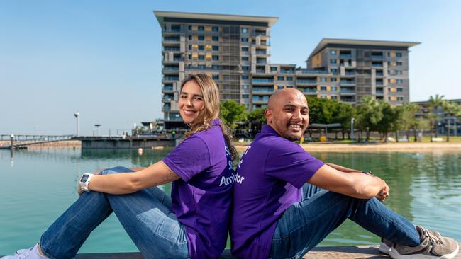 Julia Belisse from Brazil and Nagendra Timilsina from Nepal are international students who have opted to study in Darwin. Picture: Che Chorley