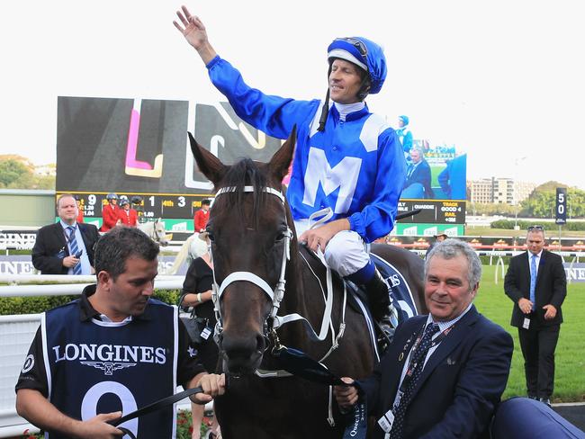 Hugh Bowman on Winx during day two of The Championships. Picture: Mark Evans