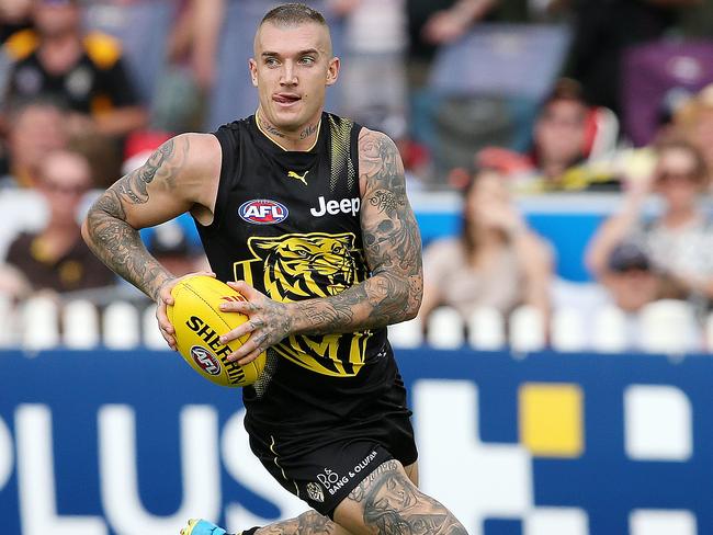 Dustin Martin looked great in the JLT clash with Essendon. Picture: Michael Klein