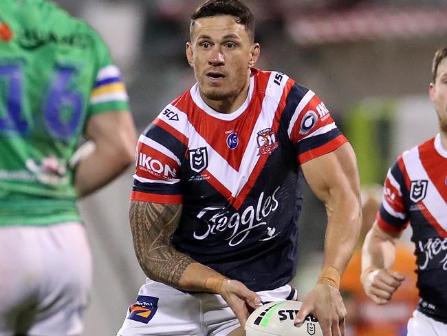 Roosters' Sonny Bill Williams during NRL match between the Canberra Raiders and Sydney Roosters at GIO Stadium, Canberra. Picture. Phil Hillyard