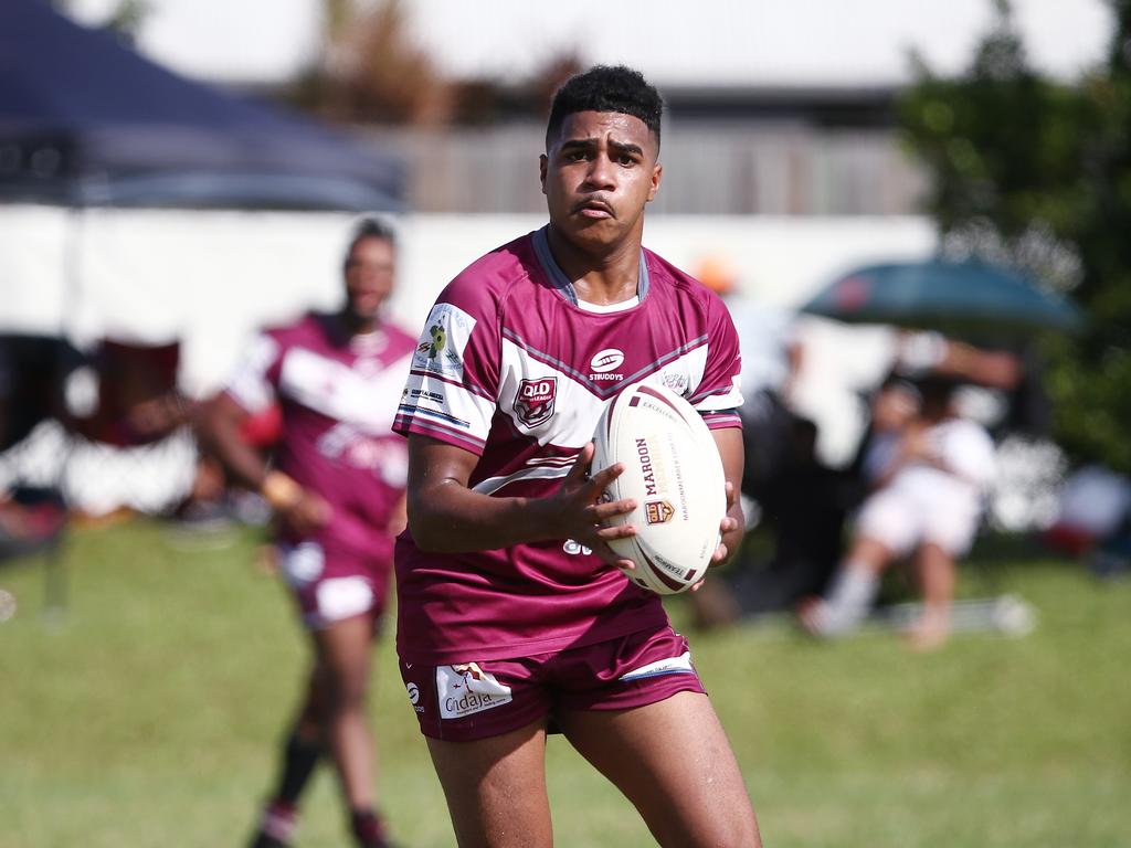 Yarrabah halfback Keishon Hunter Flanders in the Cairns and District Rugby League (CDRL) match between, the Edmonton Storm and the Yarrabah Seahawks, held at Peterson Park, Edmonton. Picture: Brendan Radke