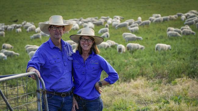 Leo and Vanessa Herbert have transformed 4455ha around Wantabadgery into a progressive and successful sheep business. Picture: Brad Newman