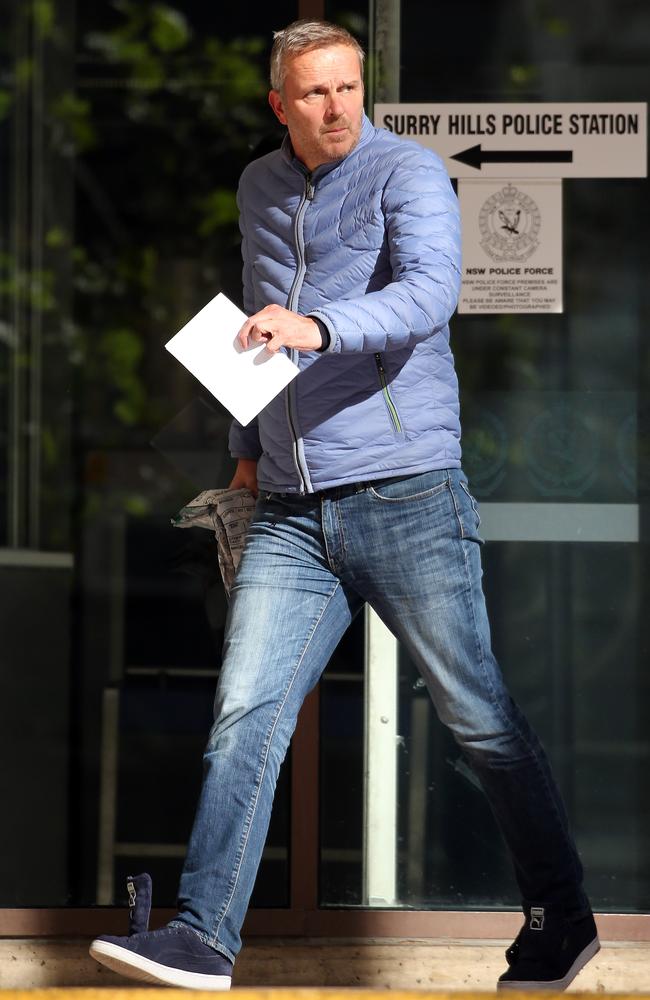 Former EPL star Dietmar Hamann leaving Surry Hills Police Station after being granted bail. Picture: Tim Hunter.