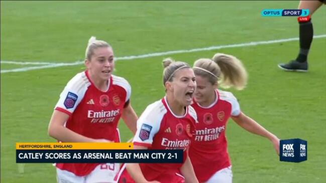 Catley scores as Gunners down City