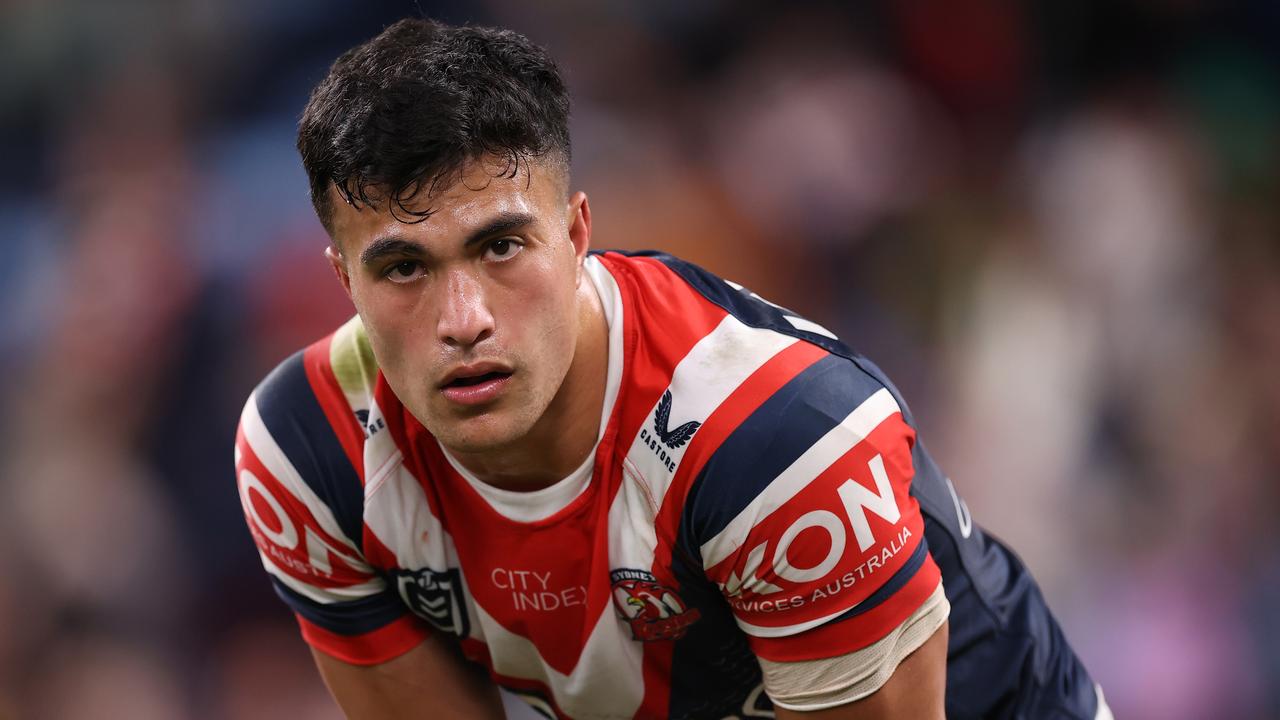 Joseph Suaalii of the Sydney Roosters. Photo by Mark Kolbe/Getty Images