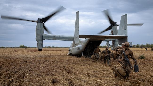 US Marines conduct a training exercise with the versatile MV-22B Osprey aircraft near Darwin. PIcture: Department of Defence