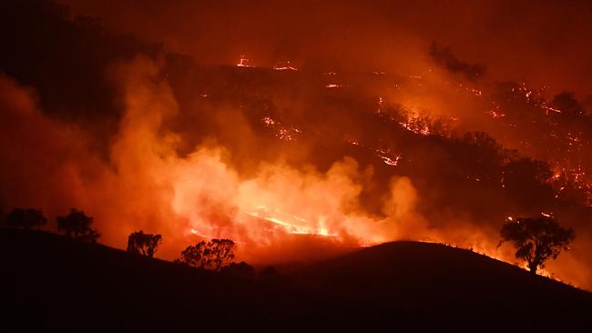 The Dunn Road bushfire in Mount Adrah, NSW, in January 2020. Picture: Getty Images