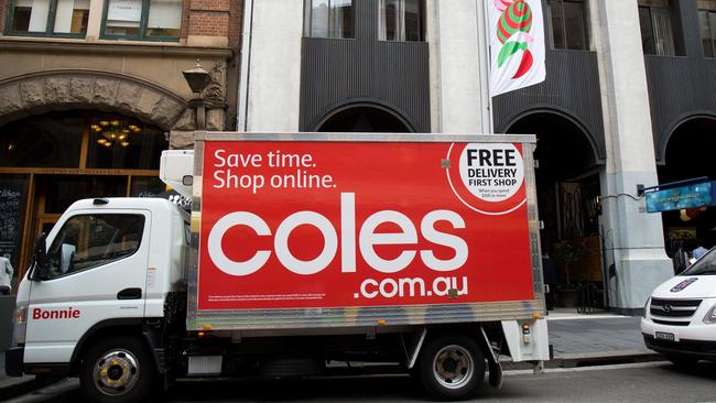 A Coles delivery van in Sydney. Picture: AAP