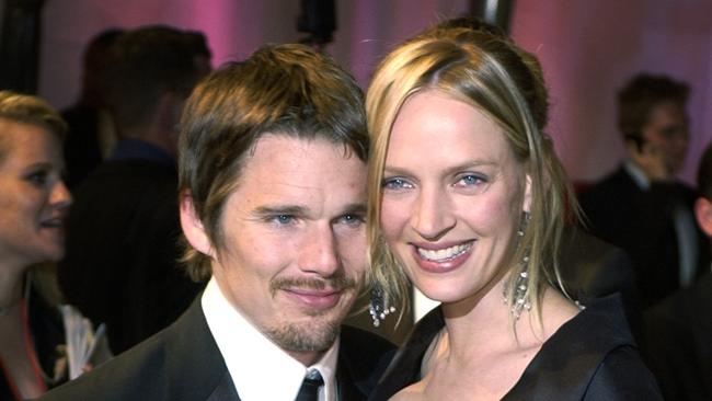 Ethan Hawke with his then wife Uma Thurman in 2002, the year before they separated.