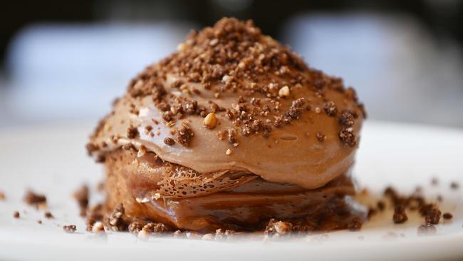 Chocolate cumquat dessert at Tama restaurant at the GPO in Fortitude Valley.