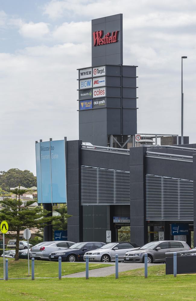 Gates was arrested by police inside of the Westfield Fountain Gate shopping centre. Picture: Valeriu Campan