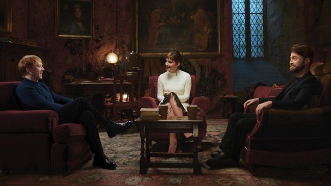 Rupert Grint, Emma Watson and Daniel Radcliffe reunited for the Harry Potter special, now streaming on Binge.