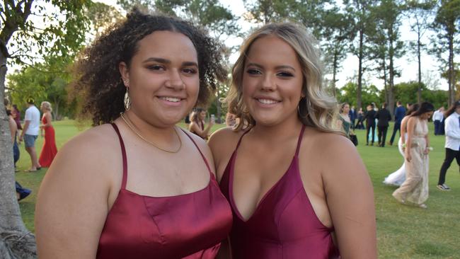 Vanique Malayta and Kaiya Barba at the Pioneer State High School formal at the Mackay Golf Course on Friday November 20. Picture: Zizi Averill