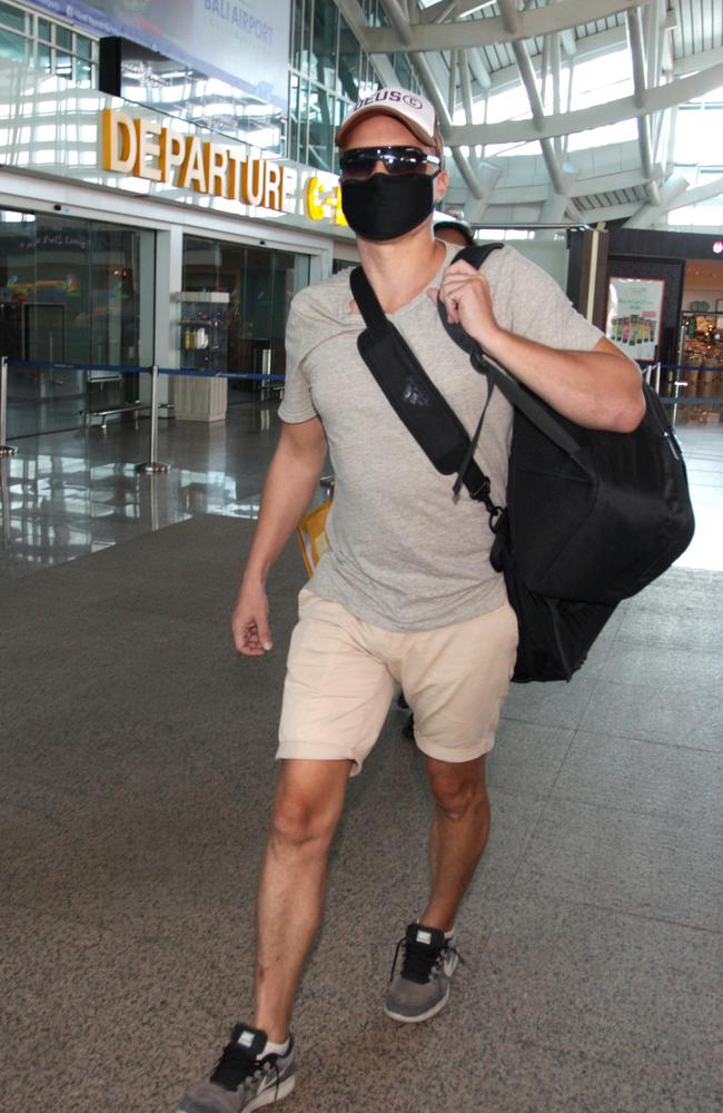 Melbourne man David Van Iersel walks through the airport in Bali. Picture: Lukman S. Bintoro