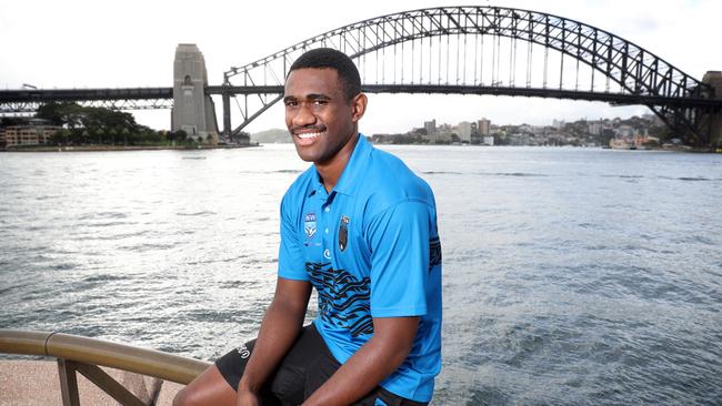 Vuate Karawalevu on Sydney Harbour. Picture: Richard Dobson