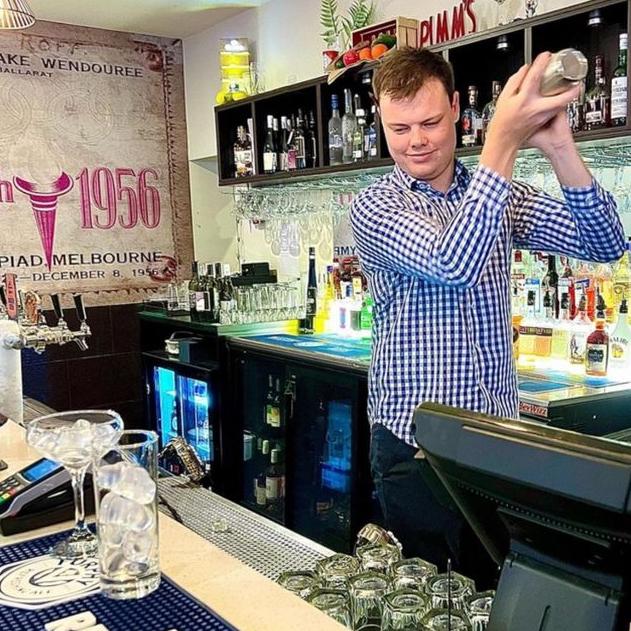 Bartender Liam Smith from Lake View Hotel in Ballarat has placed second in the competition. Picture: Supplied