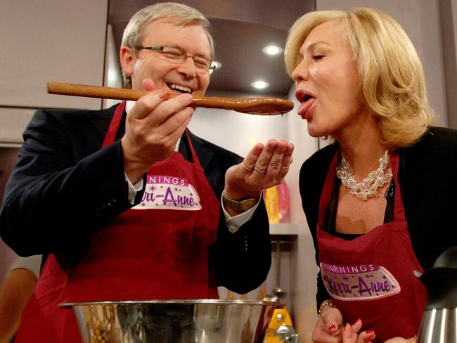 Former Labor PM Kevin Rudd turns on the charm. Picture: Tracey Nearmy