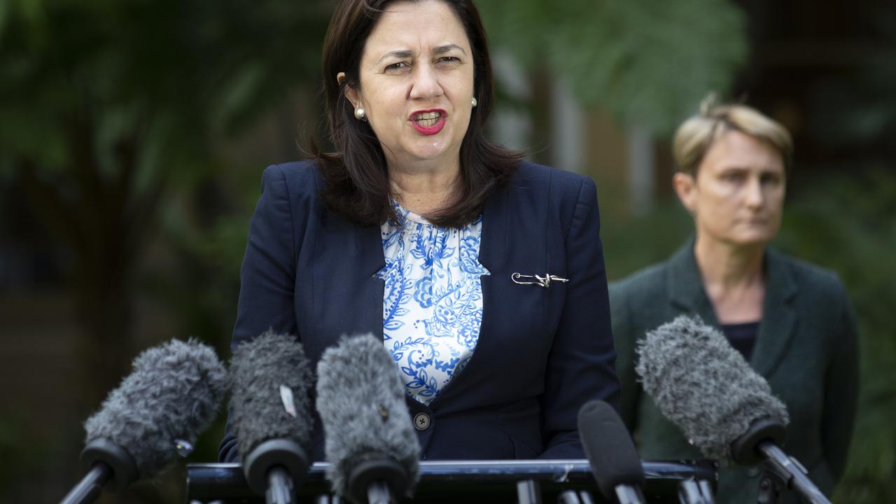 Queensland Premier Annastacia Palaszczuk addresses the media at Queensland's Parliament House. Picture: NCA NewsWire / Sarah Marshall