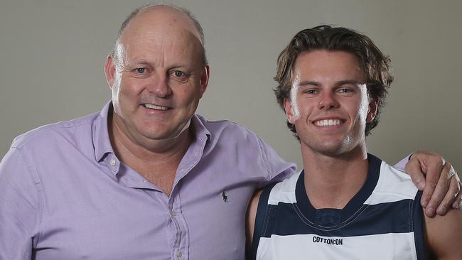 Billy Brownless with son Oscar. Picture: Michael Klein