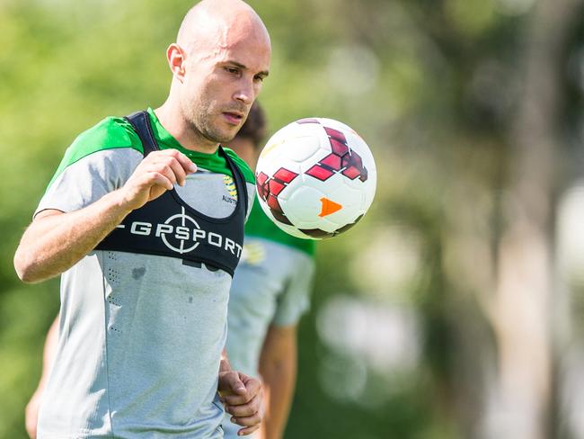 Socceroos training at Olympic Park. Mark Bresciano. Picture Stuart Walmsley