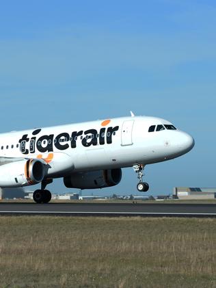 Tiger Airways becomes 'Tigerair' signalling a new era for the airline in Australia. The A320 aircraft was re-branded overnight and unveiled in-front of the media this morning in the Tiger hanger at Melbourne's Tullamarine Airport. The Tigerair A320 then departed to Alice Springs on its inaugural flight. CEO of Tigerair, Rob Sharp was at the unveiling in Melbourne. Picture: Morgan James