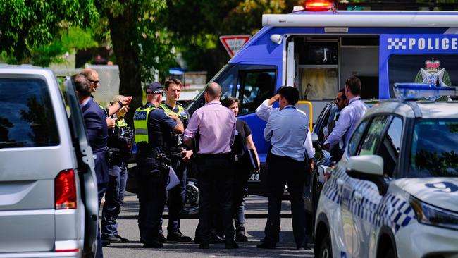 Police cordoned off the area and a crime scene was established. Picture: NewsWire / Luis Enrique Ascui,