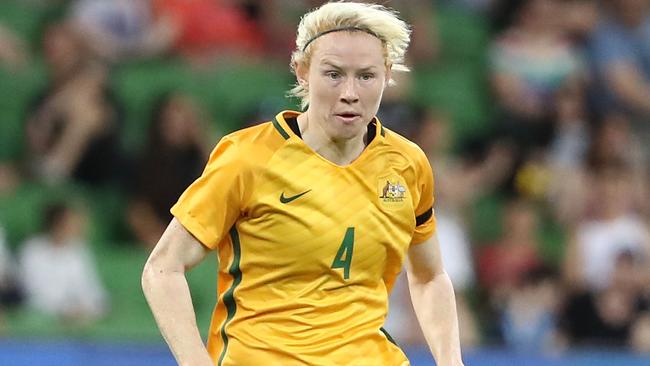Clare Polkinghorne in action for the Matildas. Picture: Getty Images