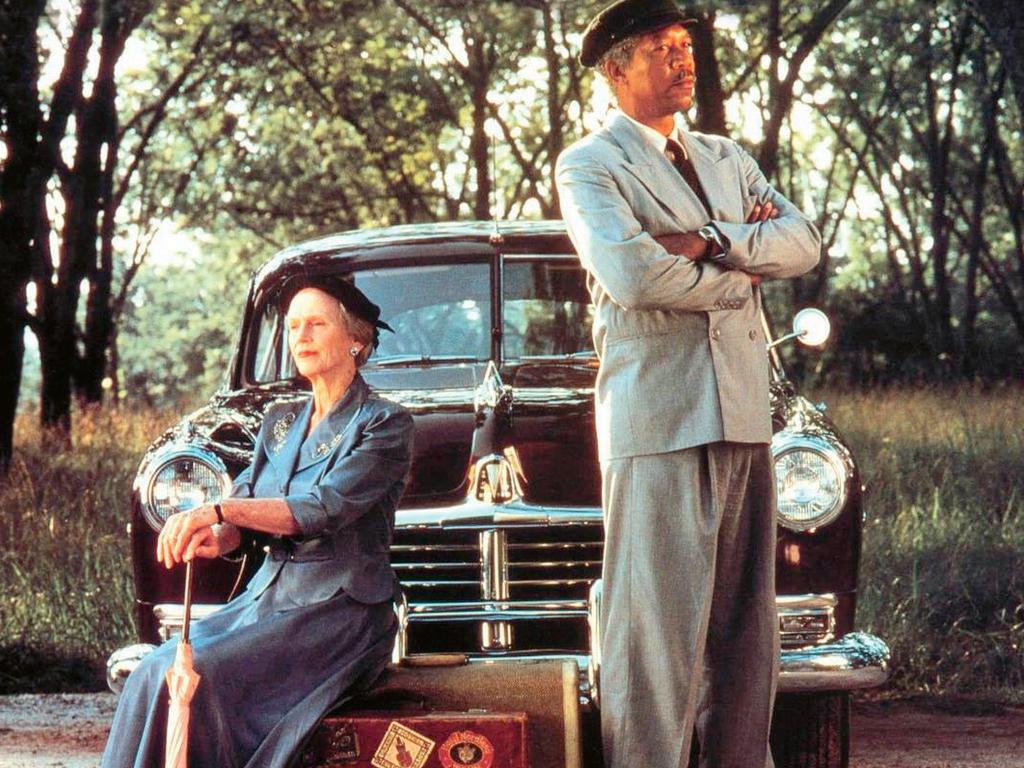 Tandy and Morgan Freeman in the Oscar-winning <i>Driving Miss Daisy</i>.