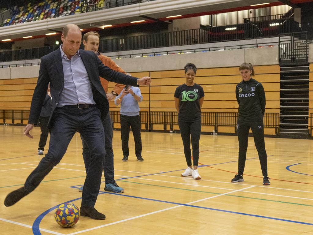 The prince also showed off his soccer skills. Picture: Getty Images