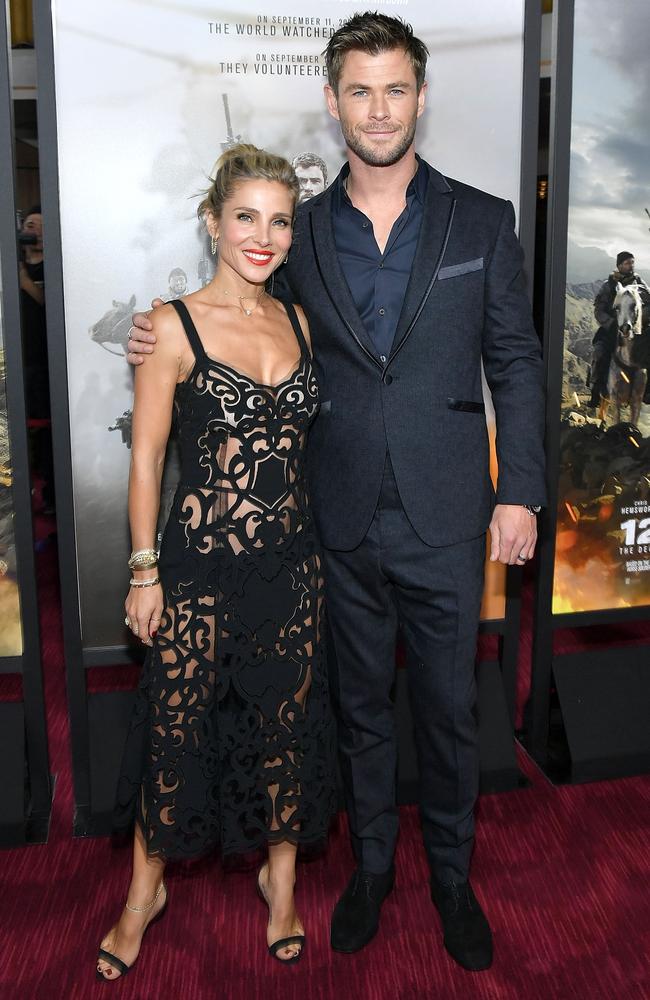 The couple at the world premiere of 12 Strong in New York last month. Picture: WireImage