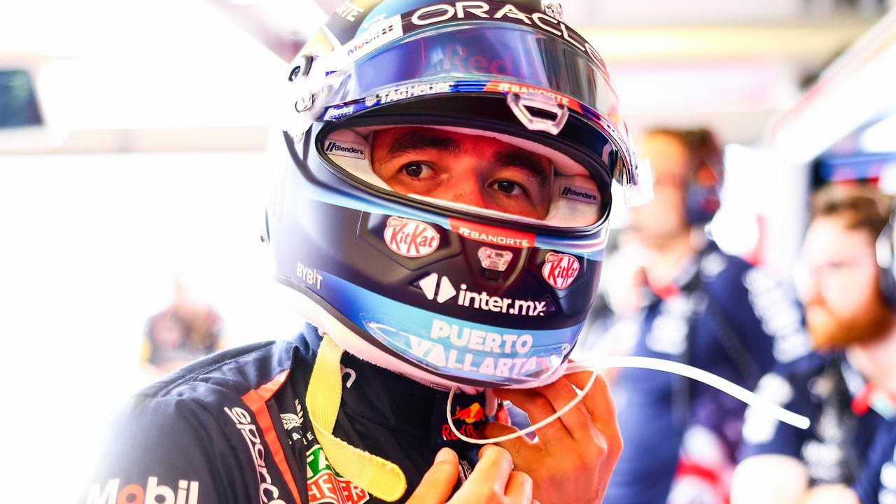 AUSTIN, TEXAS - OCTOBER 20: Sergio Perez of Mexico and Oracle Red Bull Racing prepares to drive in the garage prior to the F1 Grand Prix of United States at Circuit of The Americas on October 20, 2024 in Austin, Texas. (Photo by Mark Thompson/Getty Images)