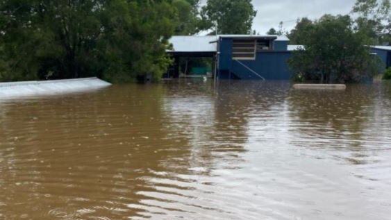 A Gympie family of five, including a mother fighting cancer, was forced to flee to safety in a kayak after their home was swallowed by rising floodwaters.. Photo: GoFundMe