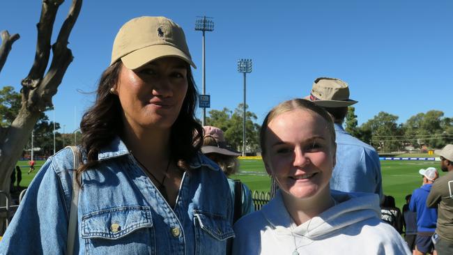 Maggie Johnson and Renee Smith. Renee says the Dee's will get it by 25 points, Maggie says she’s happy to see the ground in good condition and getting some use.