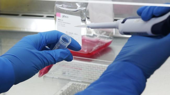 Generic image inside a lab at the CSIRO's high-containment facility in Geelong, Friday, January 31, 2020. CSIRO, Australia's national science agency, has commenced key research in the rapid global response to the novel coronavirus outbreak. (AAP Image/David Crosling) NO ARCHIVING