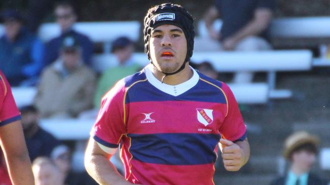 Angus Tagicakibau. GPS First XV rugby action between BBC and BSHS.