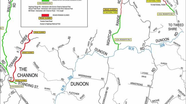 Roads remain closed due to fires. Picture: Lismore City Council