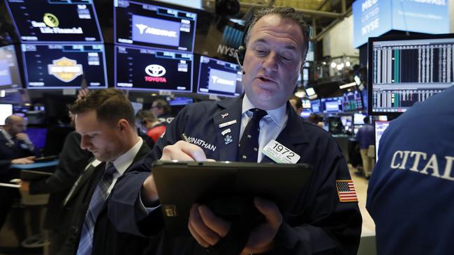 Stocks were trading higher on Wall Street following a seven-day rout brought on by worries that the spreading coronavirus outbreak will stunt the global economy. Picture: AP