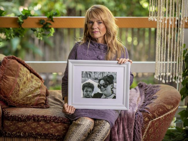 Grieving mother Sonia Anderson with an image of her daughter Bianca Girven. Picture: Glenn Hunt